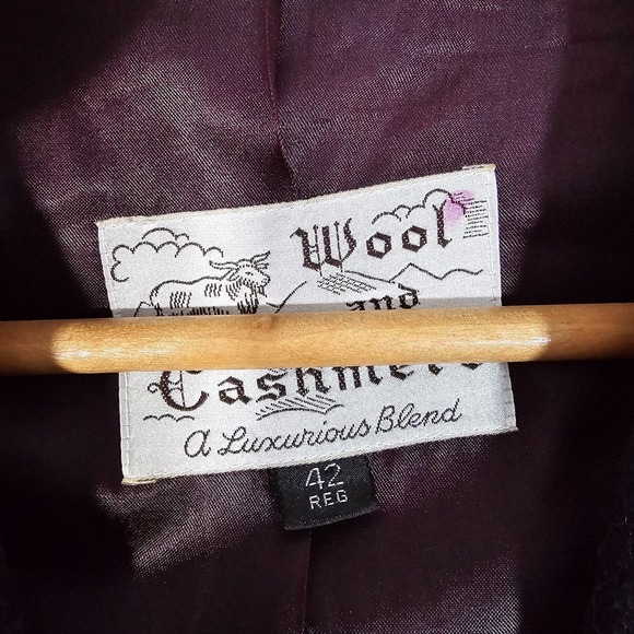 Lanificio Vallombrosa Coat Mens 42R Navy Blue Wool Cashmere Long Preppy - Picture 4 of 15